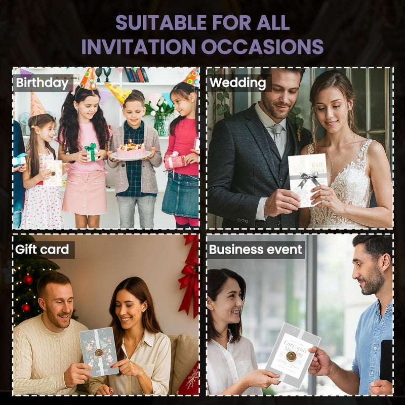 SUNFLY Pre-Folded Vellum Jackets for 5x7 Invitations, 90-Pack (60lb/93gsm) Translucent Vellum Paper 5x7 Sleeves, Invitation Jackets, Elegant Wedding Invitation Accessories, Envelope Liners, DIY Crafts. - Image 5